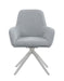 Abby Flare Arm Side Chair Light Grey and Chrome - Home Discount Furniture - NJ-linden
