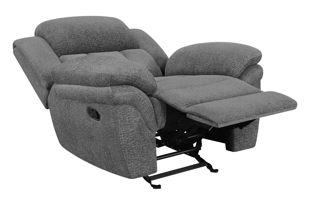 Bahrain Upholstered Glider Recliner Charcoal - Home Discount Furniture - NJ-linden
