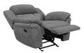Bahrain Upholstered Glider Recliner Charcoal - Home Discount Furniture - NJ-linden