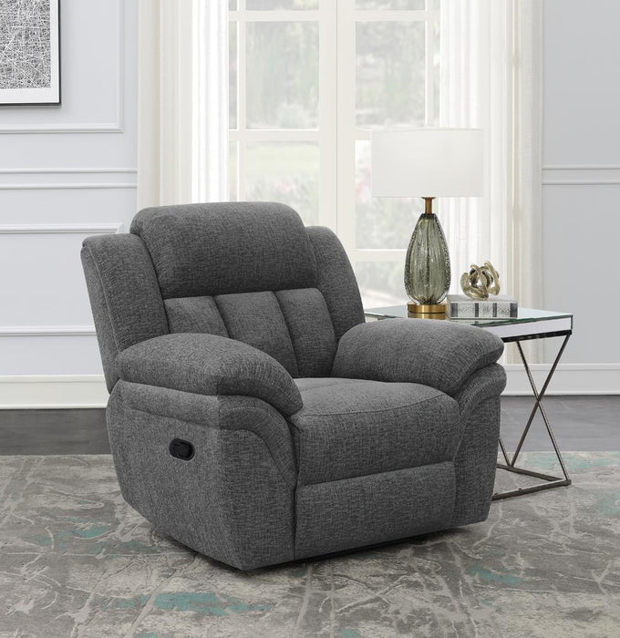 Bahrain Upholstered Glider Recliner Charcoal - Home Discount Furniture - NJ-linden