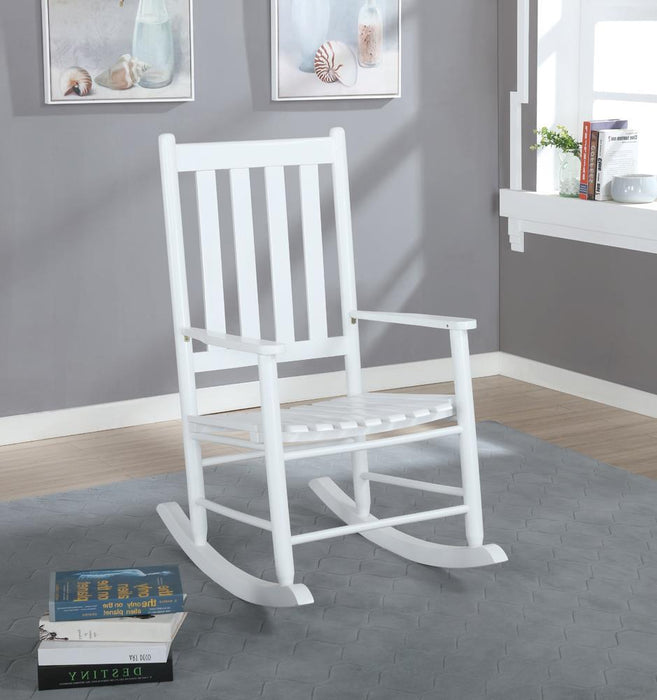 Annie Slat Back Wooden Rocking Chair White - Home Discount Furniture - NJ-linden