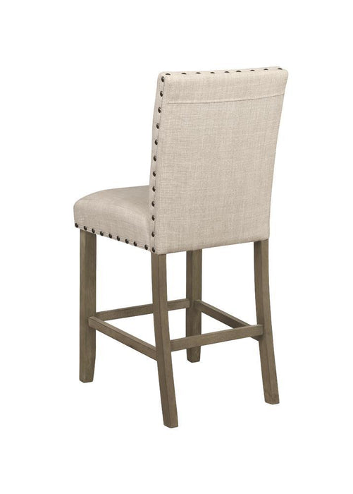 Ralland Upholstered Counter Height Stools with Nailhead Trim Beige (Set of 2) - Home Discount Furniture - NJ-linden