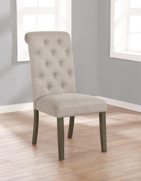 Balboa Tufted Back Side Chairs Rustic Brown and Beige (Set of 2) - Home Discount Furniture - NJ-linden