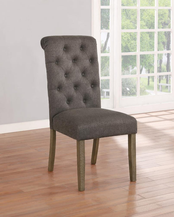 Balboa Tufted Back Side Chairs Rustic Brown and Grey (Set of 2) - Home Discount Furniture - NJ-linden