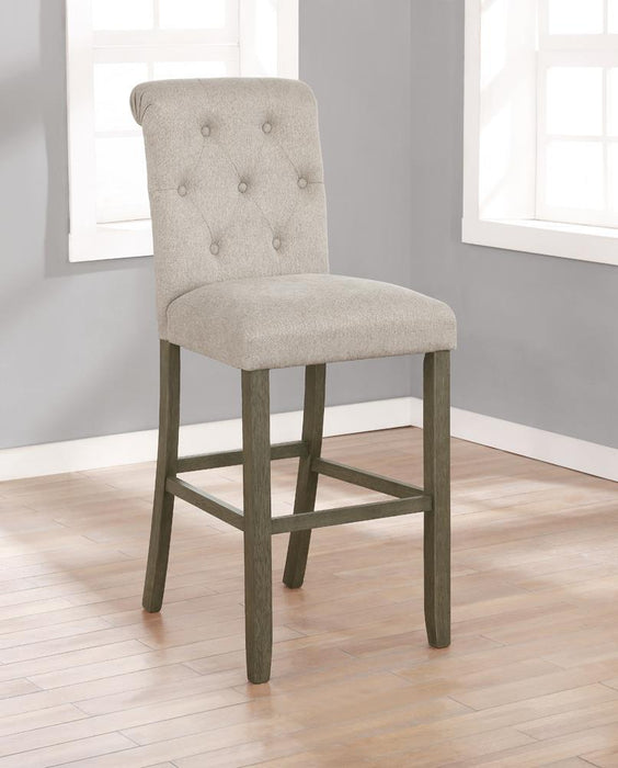 Balboa Tufted Back Bar Stools Beige and Rustic Brown (Set of 2) - Home Discount Furniture - NJ-linden