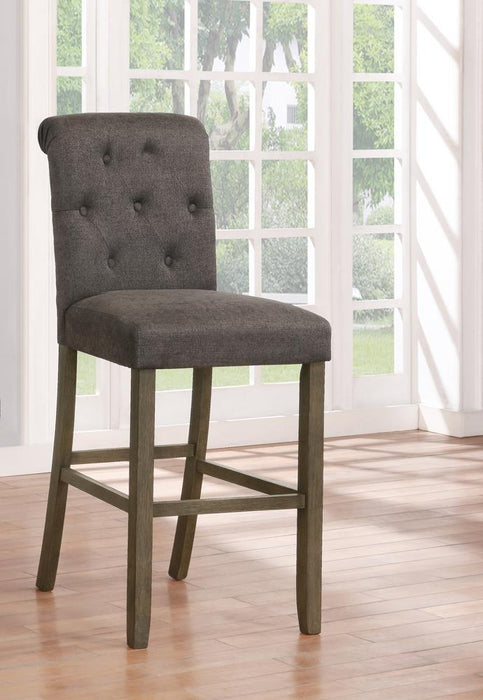 Balboa Tufted Back Bar Stools Grey and Rustic Brown (Set of 2) - Home Discount Furniture - NJ-linden