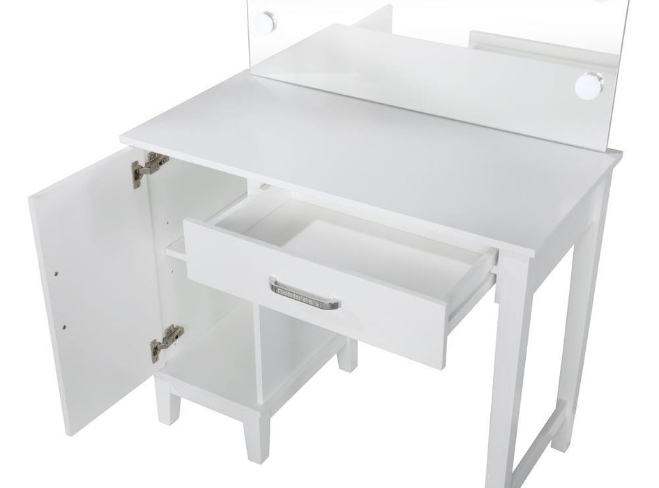 Elijah Vanity Set with LED Lights White and Dark Grey - Home Discount Furniture - NJ-linden