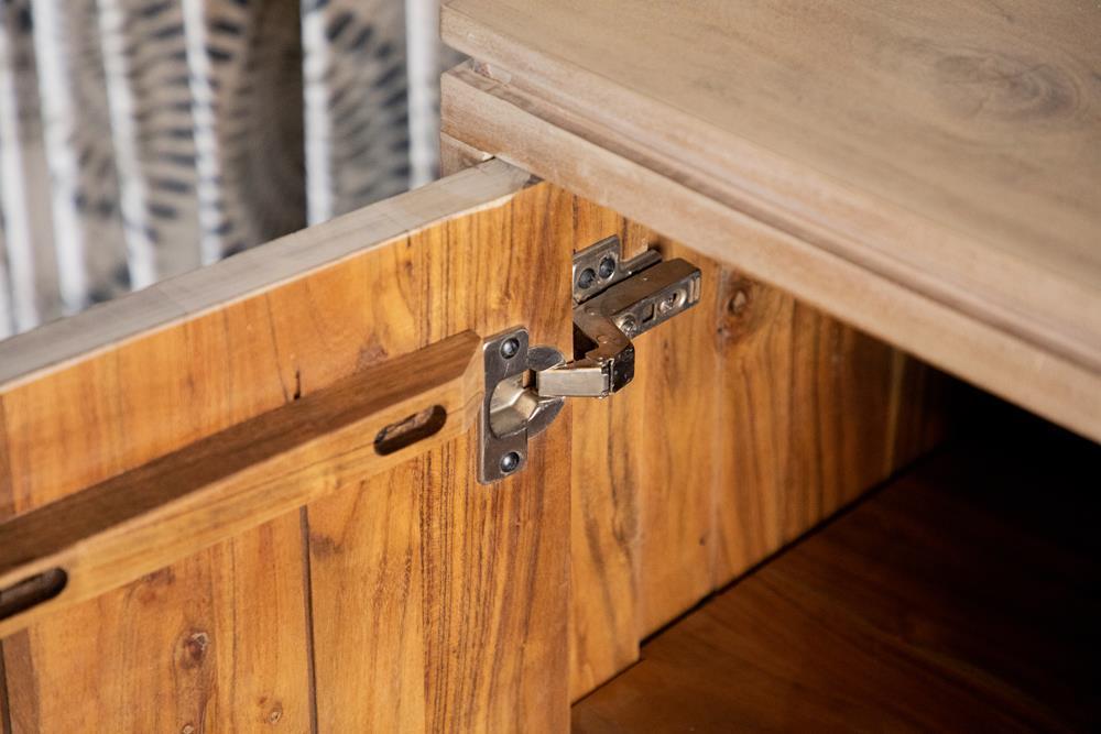 Eberto 2-door Geometric Accent Cabinet White Distressed - Home Discount Furniture - NJ-linden