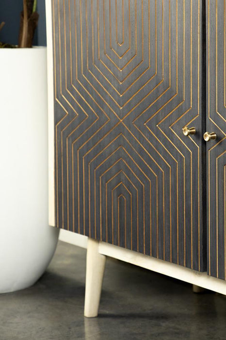 Ixora 2-door Accent Cabinet White Washed and Black - Home Discount Furniture - NJ-linden