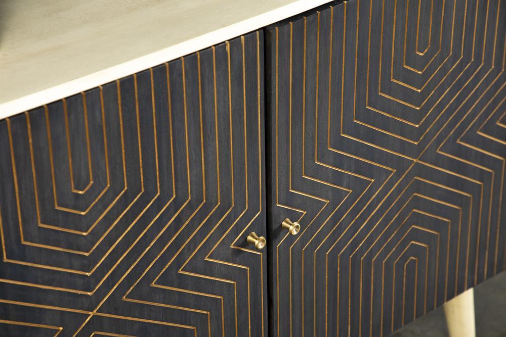 Ixora 2-door Accent Cabinet White Washed and Black - Home Discount Furniture - NJ-linden