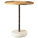 Ginevra Round Wooden Top Accent Table Natural and White - Home Discount Furniture - NJ-linden