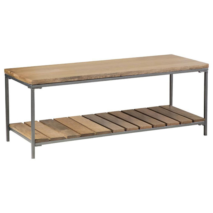 Gerbera Accent Bench with Slat Shelf Natural and Gunmetal - Home Discount Furniture - NJ-linden