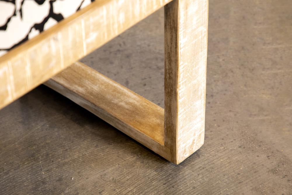 Aiden Sled Leg Upholstered Accent Bench Black and White - Home Discount Furniture - NJ-linden