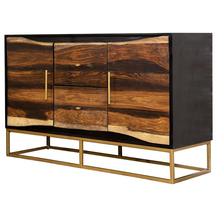 Zara 2-drawer Accent Cabinet Black Walnut and Gold - Home Discount Furniture - NJ-linden
