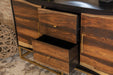 Zara 2-drawer Accent Cabinet Black Walnut and Gold - Home Discount Furniture - NJ-linden