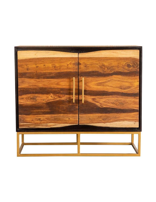 Zara 2-door Accent Cabinet Black Walnut and Gold - Home Discount Furniture - NJ-linden