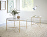 Ellison Round X-cross Coffee Table White and Gold - Home Discount Furniture - NJ-linden