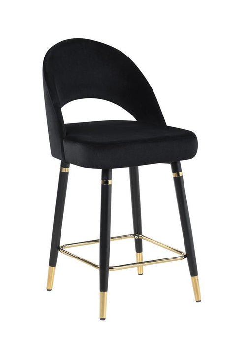 Lindsey Arched Back Upholstered Counter Height Stools Black (Set of 2) - Home Discount Furniture - NJ-linden
