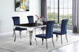 Betty Upholstered Side Chairs Ink Blue and Chrome (Set of 4) - Home Discount Furniture - NJ-linden