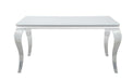 Carone Rectangular Glass Top Dining Table White and Chrome - Home Discount Furniture - NJ-linden