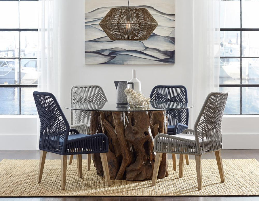 Nakia Woven Rope Dining Chairs Dark Navy (Set of 2) - Home Discount Furniture - NJ-linden