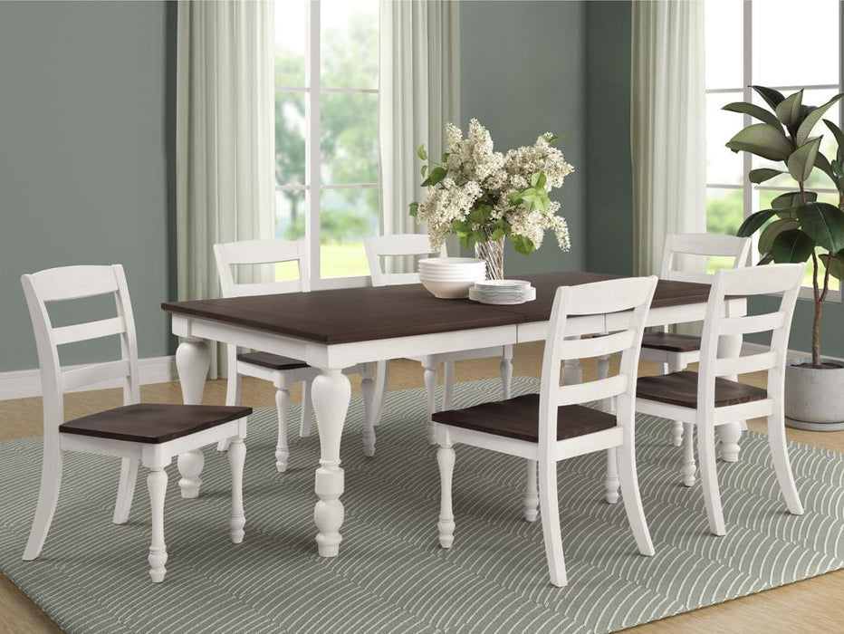 Madelyn Dining Table with Extension Leaf Dark Cocoa and Coastal White - Home Discount Furniture - NJ-linden