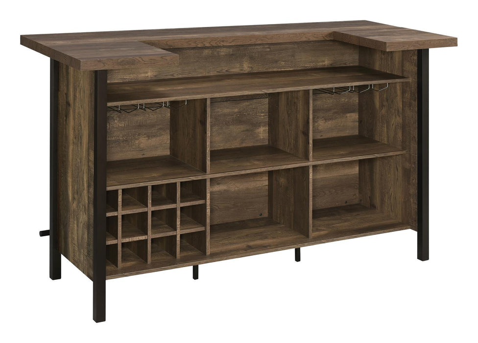 Bellemore Rectangular Storage Bar Unit Rustic Oak - Home Discount Furniture - NJ-linden