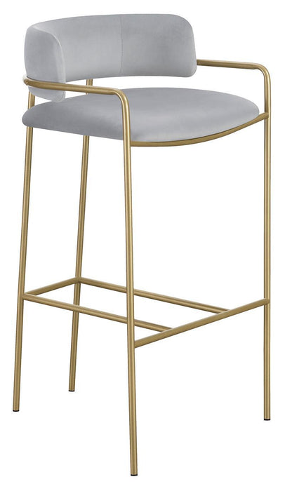 Comstock Upholstered Low Back Stool Grey and Gold - Home Discount Furniture - NJ-linden