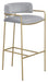 Comstock Upholstered Low Back Stool Grey and Gold - Home Discount Furniture - NJ-linden