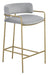Comstock Upholstered Low Back Stool Grey and Gold - Home Discount Furniture - NJ-linden
