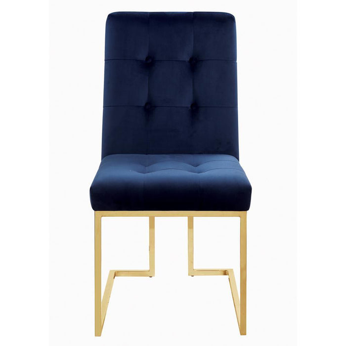 Cisco Tufted Back Side Chairs Ink Blue (Set of 2) - Home Discount Furniture - NJ-linden