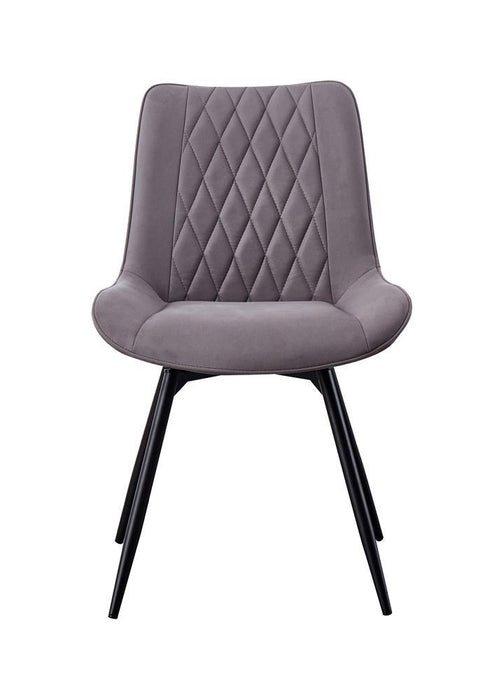 Diggs Upholstered Tufted Swivel Dining Chairs Grey and Gunmetal (Set of 2) - Home Discount Furniture - NJ-linden