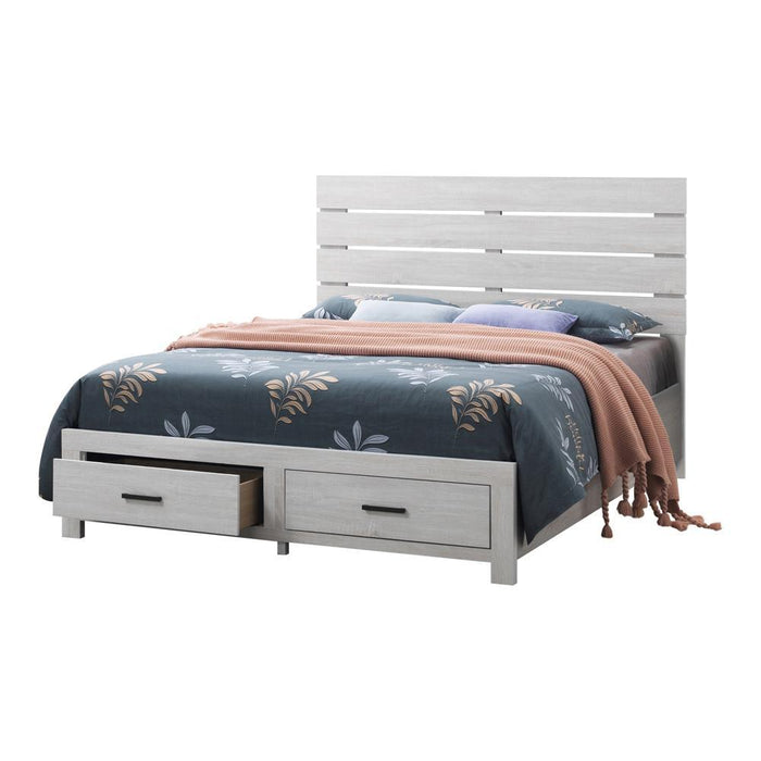 Brantford Eastern King Panel Bed Coastal White - Home Discount Furniture - NJ-linden