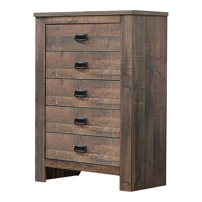 Frederick 5-drawer Chest Weathered Oak - Home Discount Furniture - NJ-linden