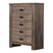 Frederick 5-drawer Chest Weathered Oak - Home Discount Furniture - NJ-linden