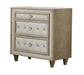 Antonella 3-drawer Upholstered Nightstand Ivory and Camel - Home Discount Furniture - NJ-linden