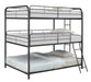 Garner Triple Full Bunk Bed with Ladder Gunmetal - Home Discount Furniture - NJ-linden