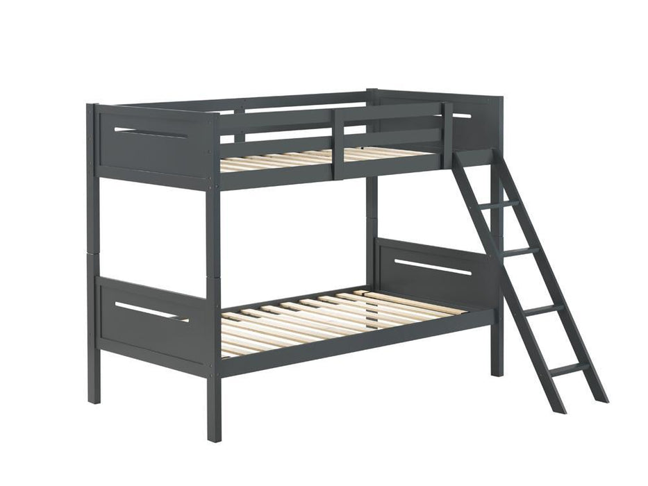 Littleton Twin Over Twin Bunk Bed Grey - Home Discount Furniture - NJ-linden