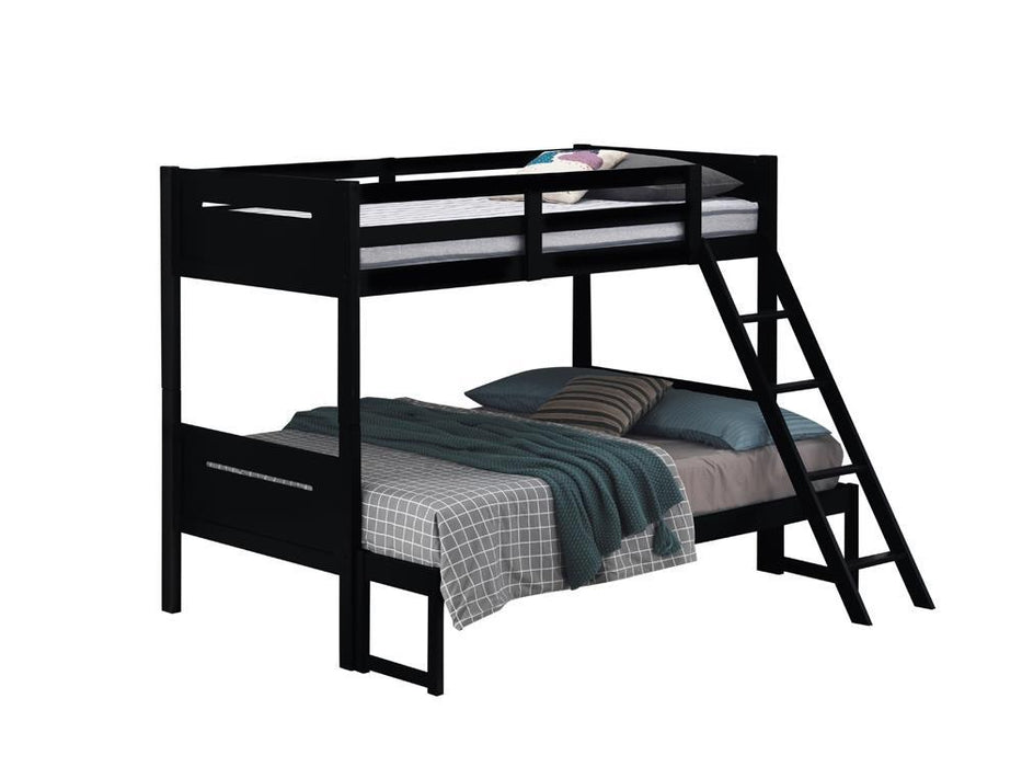Littleton Twin Over Full Bunk Bed Black - Home Discount Furniture - NJ-linden