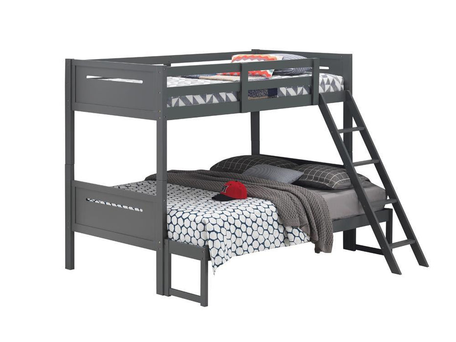 Littleton Twin Over Full Bunk Bed Grey - Home Discount Furniture - NJ-linden