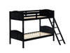 Arlo Twin Over Twin Bunk Bed with Ladder Black - Home Discount Furniture - NJ-linden