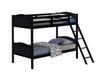 Arlo Twin Over Twin Bunk Bed with Ladder Black - Home Discount Furniture - NJ-linden