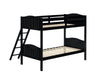 Arlo Twin Over Twin Bunk Bed with Ladder Black - Home Discount Furniture - NJ-linden