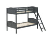 Arlo Twin Over Twin Bunk Bed with Ladder Grey - Home Discount Furniture - NJ-linden