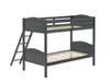 Arlo Twin Over Twin Bunk Bed with Ladder Grey - Home Discount Furniture - NJ-linden