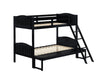 Arlo Twin Over Full Bunk Bed with Ladder Black - Home Discount Furniture - NJ-linden