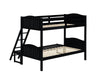 Arlo Twin Over Full Bunk Bed with Ladder Black - Home Discount Furniture - NJ-linden