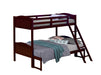 Arlo Twin Over Full Bunk Bed with Ladder Espresso - Home Discount Furniture - NJ-linden