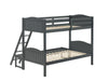 Arlo Twin Over Full Bunk Bed with Ladder Grey - Home Discount Furniture - NJ-linden