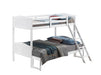 Arlo Twin Over Full Bunk Bed with Ladder White - Home Discount Furniture - NJ-linden